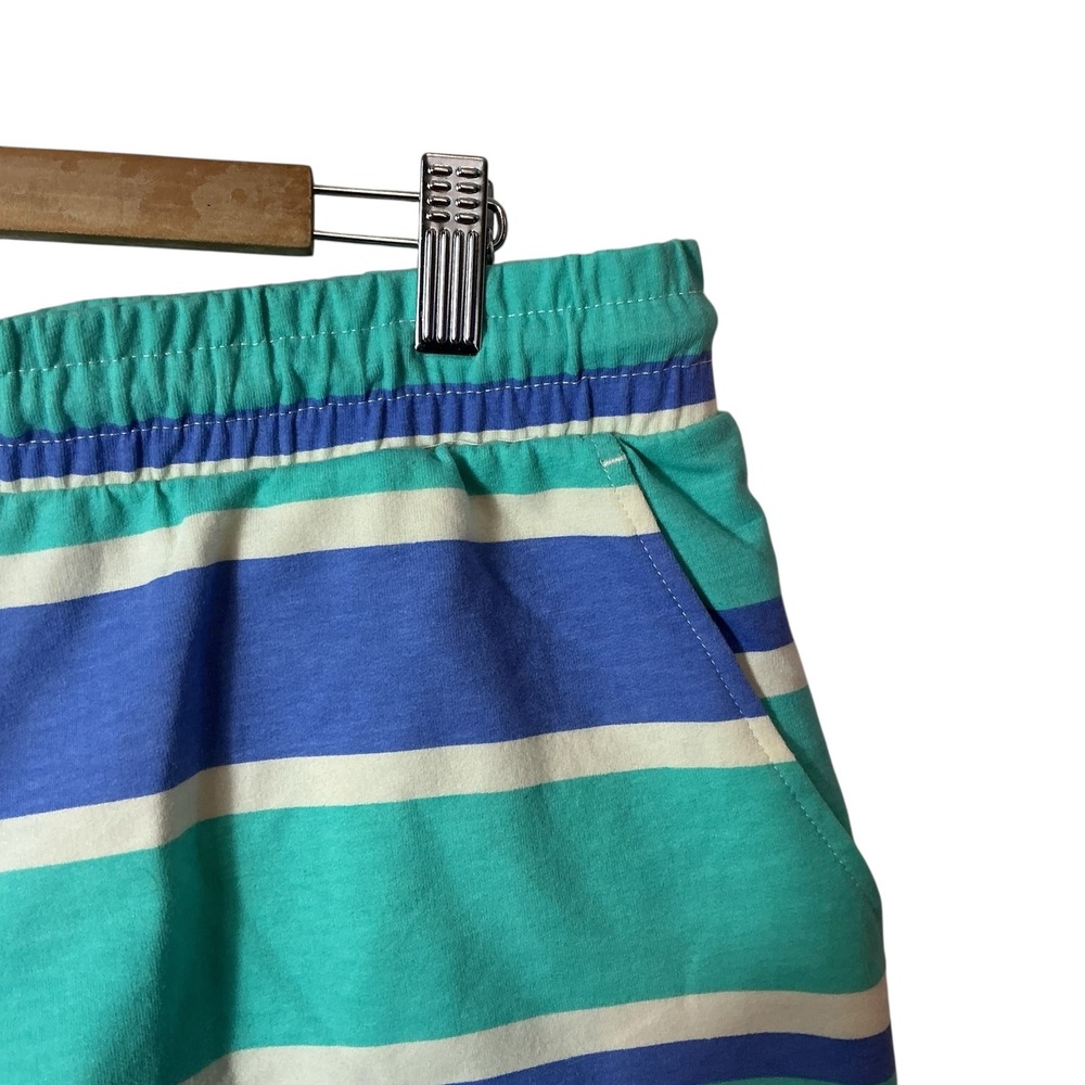 Wildfox Large Cotton Striped Top And Shorts Set Blue Ultrasoft Relaxed Comfort - Picture 11 of 14